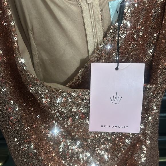 Rose Gold Asymmetrical Sequin Glass - Picture 6 of 10